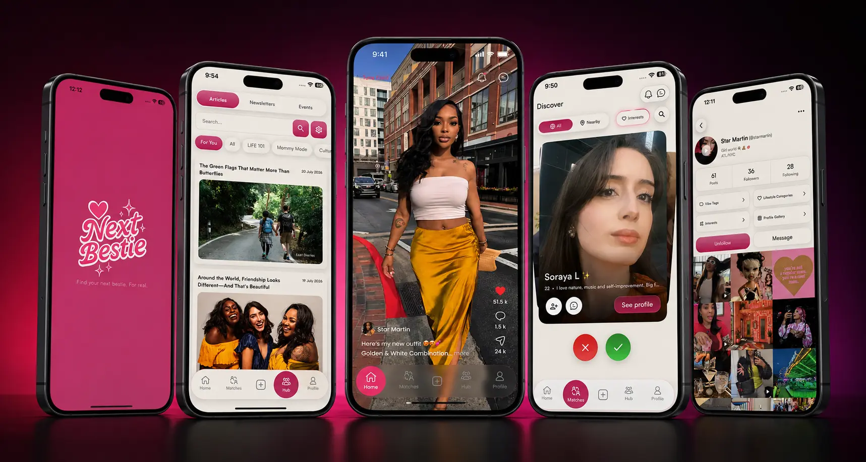 NextBestie App Mockup